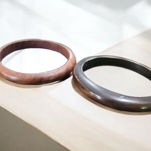 Bundle of 2 brown wooden bangles